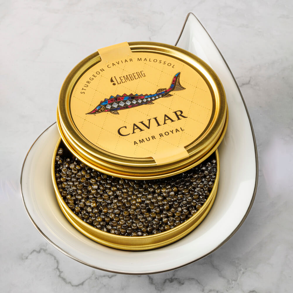 Caviale di Storione Caviale OSIETRA & AMUR ROYAL, 2 x 100 g