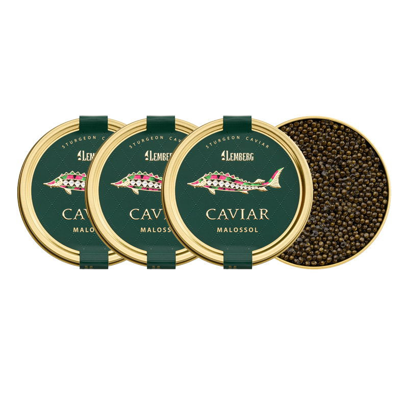 Caviar de esturión AMUR PRINCESS, 3 × 100 g