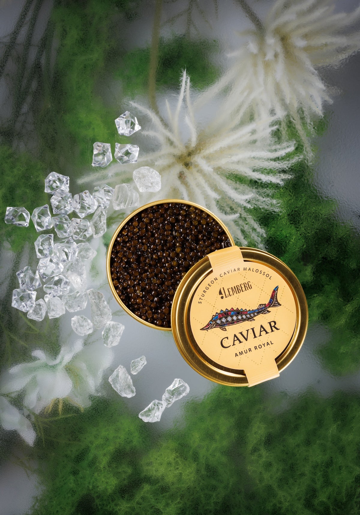 Caviar de esturión AMUR ROYAL & Caviar de esturión OSIETRA, 2 x 100 g