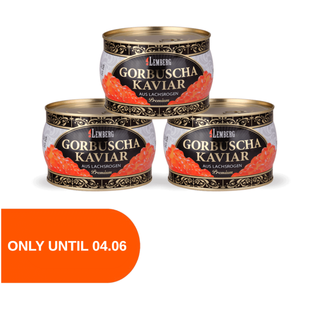 Caviar de salmón rosado PREMIUM, 3 x 400g