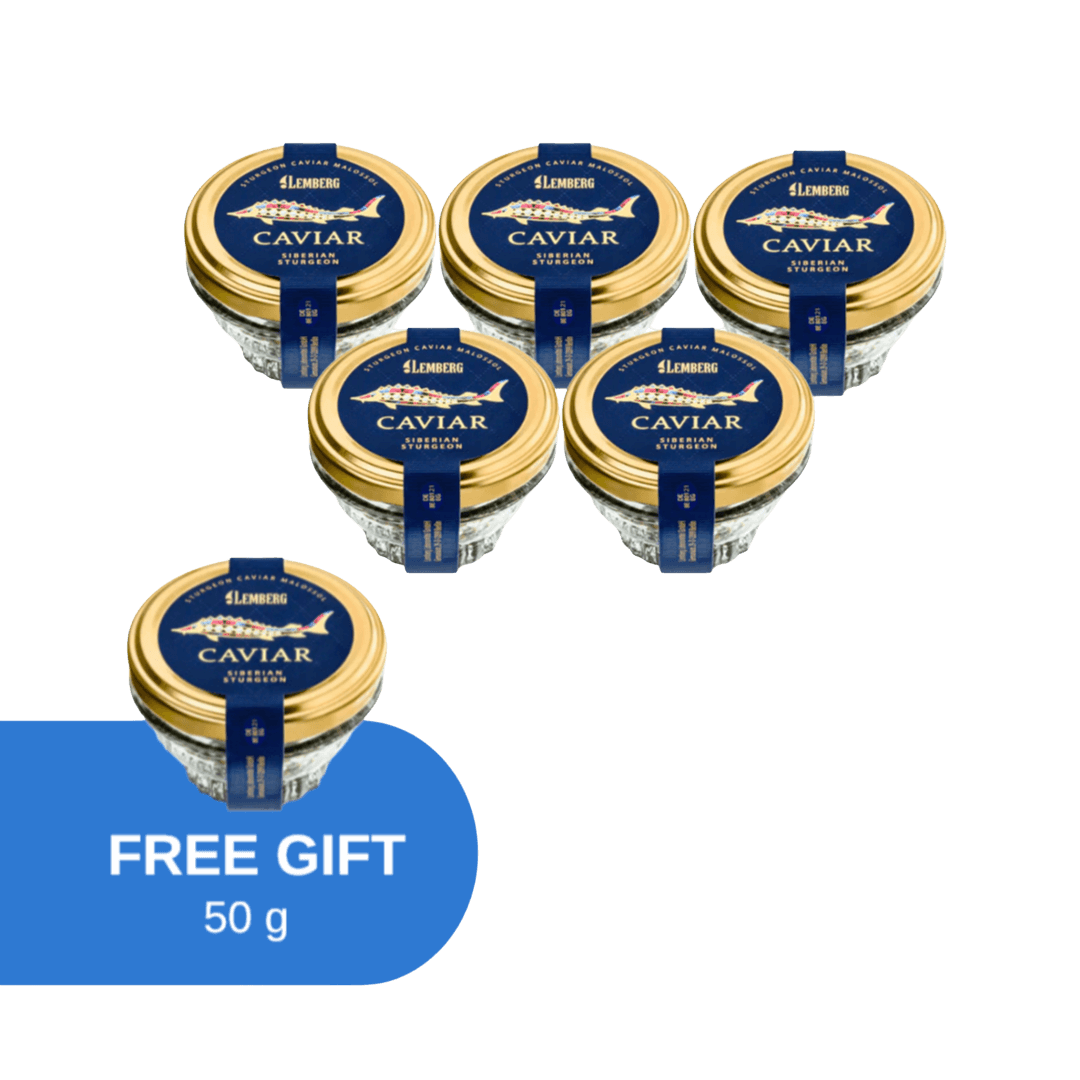 Caviar Osetra Siberiano, 5 + 1 x 50 g