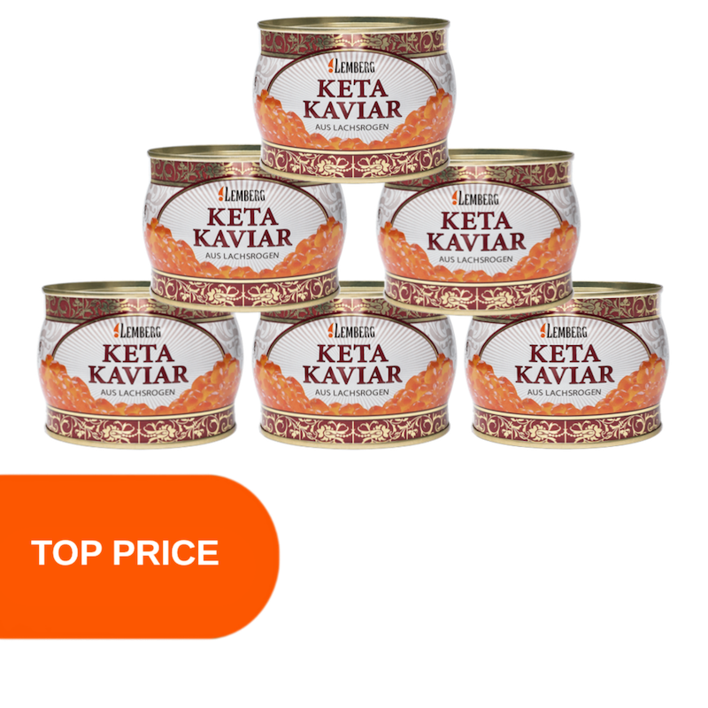 Сaviar de salmón chum, 6 x 400g