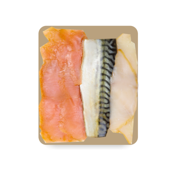 Trío de filetes, ahumado en frío, 300 g