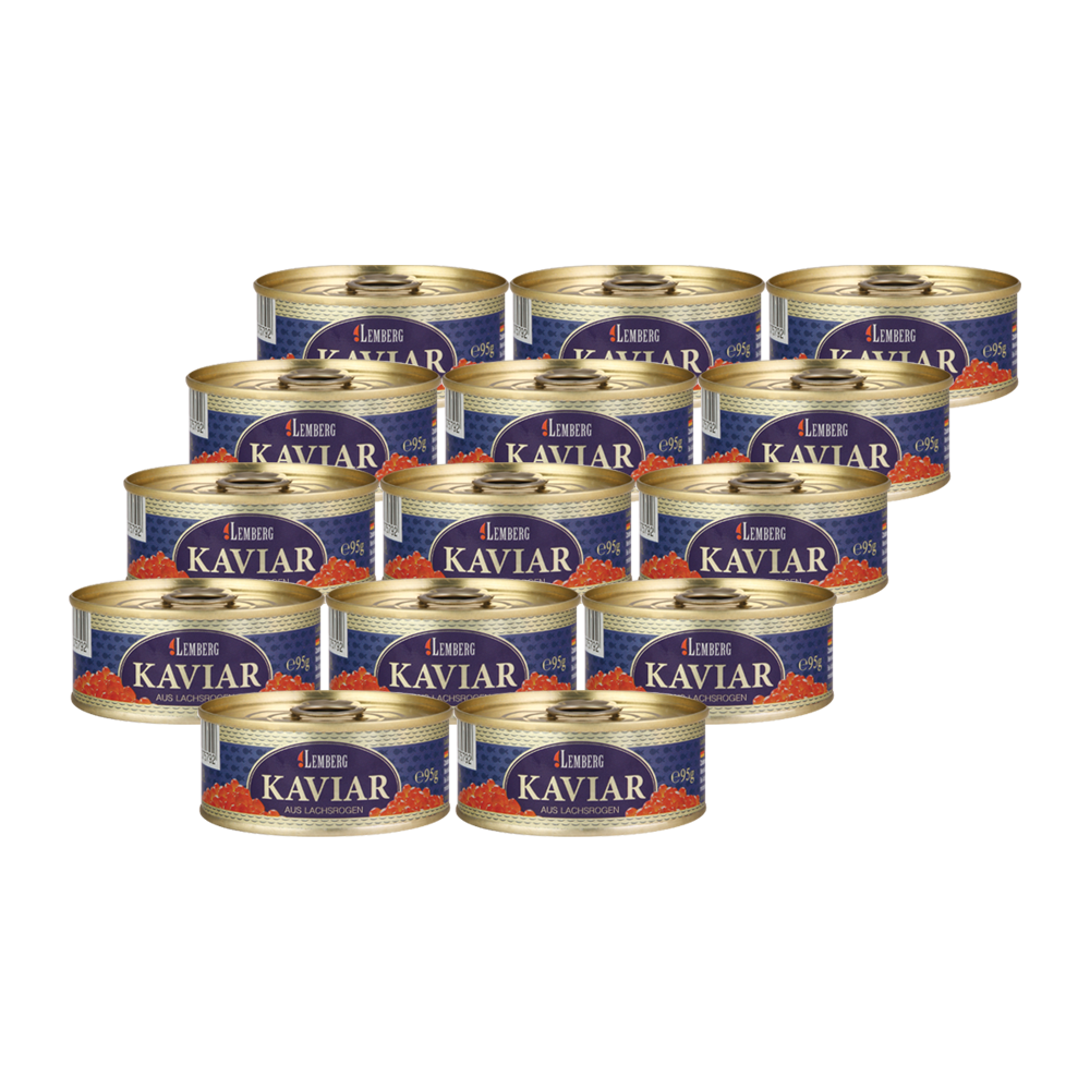 Caviar de salmón rosado, ALASKA GOLD, 14 x 95 g