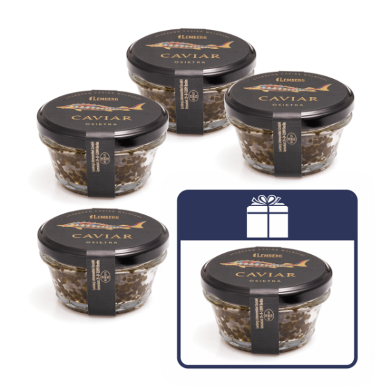 Sturgeon Caviar OSIETRA, 4 + 1, 100g