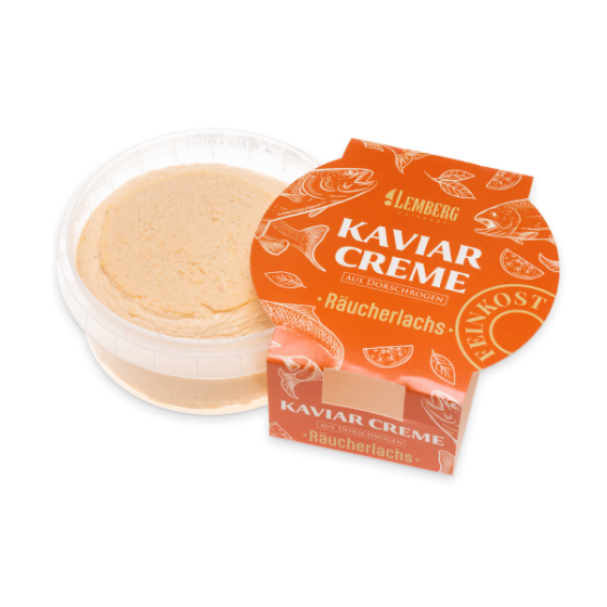 Crema de caviar de huevas de bacalao con salmón ahumado, 150 g